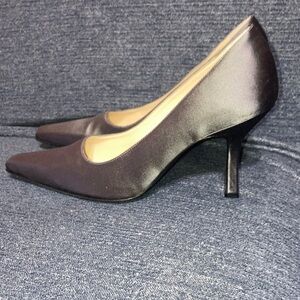 Elegant Black Satin Heels